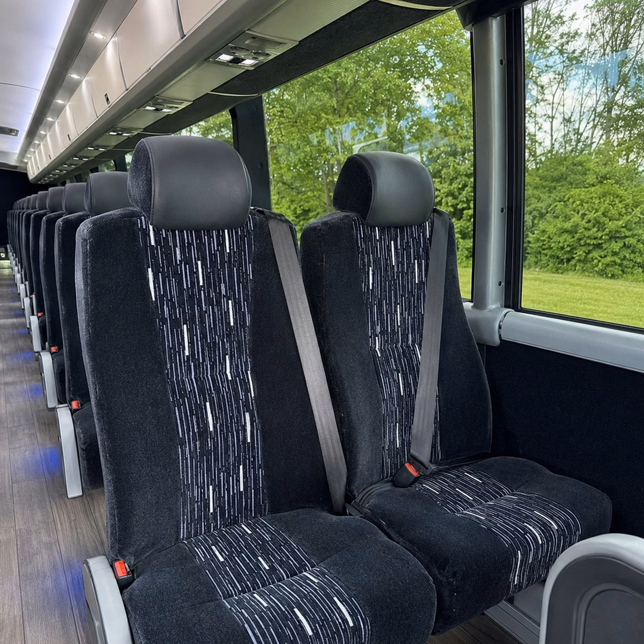 56 passenger charter bus interior